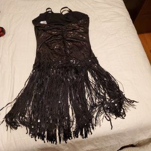 Spandex mini dress Sequin fringe bodysuit 1920's halloween costume?